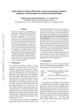 Adam-Smith at SemEval-2023 Task 4: Discovering Human Values in Arguments
  with Ensembles of Transformer-based Models