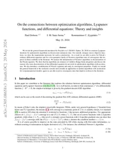 On the connections between optimization algorithms, Lyapunov functions,
  and differential equations: theory and insights