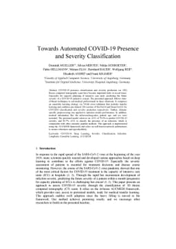 Towards Automated COVID-19 Presence and Severity Classification