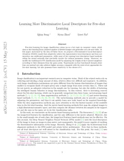 Learning More Discriminative Local Descriptors for Few-shot Learning