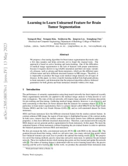 Learning to Learn Unlearned Feature for Brain Tumor Segmentation