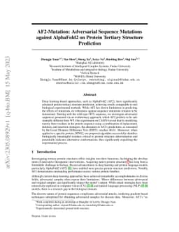 AF2-Mutation: Adversarial Sequence Mutations against AlphaFold2 on
  Protein Tertiary Structure Prediction