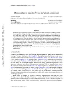 Physics-enhanced Gaussian Process Variational Autoencoder