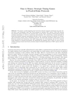 Time is Money: Strategic Timing Games in Proof-of-Stake Protocols