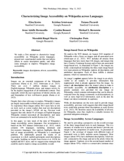 Characterizing Image Accessibility on Wikipedia across Languages