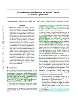 Graph Reinforcement Learning for Network Control via Bi-Level
  Optimization