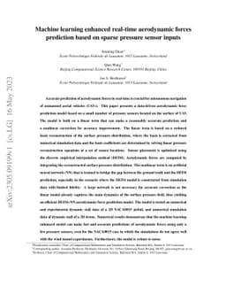 Machine learning enhanced real-time aerodynamic forces prediction based
  on sparse pressure sensor inputs