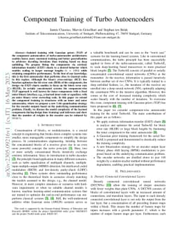 Component Training of Turbo Autoencoders