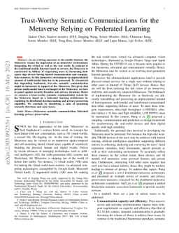 Trust-Worthy Semantic Communications for the Metaverse Relying on
  Federated Learning