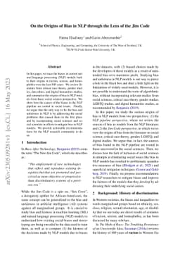 On the Origins of Bias in NLP through the Lens of the Jim Code