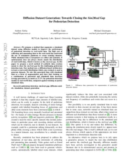 Diffusion Dataset Generation: Towards Closing the Sim2Real Gap for
  Pedestrian Detection