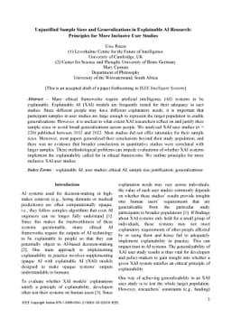 Unjustified Sample Sizes and Generalizations in Explainable AI Research:
  Principles for More Inclusive User Studies