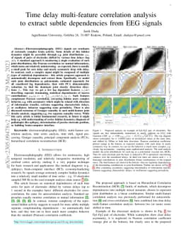 Time delay multi-feature correlation analysis to extract subtle
  dependencies from EEG signals