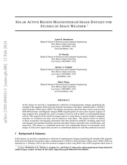 Solar Active Region Magnetogram Image Dataset for Studies of Space
  Weather