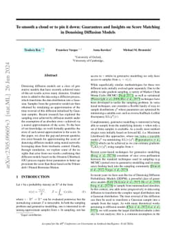 To smooth a cloud or to pin it down: Guarantees and Insights on Score
  Matching in Denoising Diffusion Models