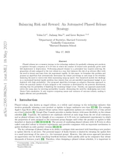 Balancing Risk and Reward: An Automated Phased Release Strategy