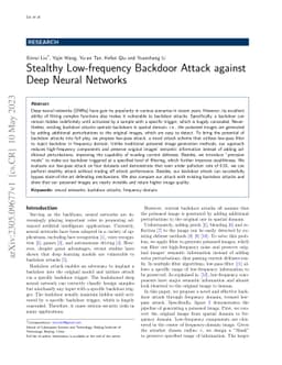 Stealthy Low-frequency Backdoor Attack against Deep Neural Networks