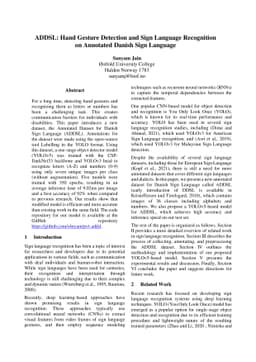 ADDSL: Hand Gesture Detection and Sign Language Recognition on Annotated
  Danish Sign Language