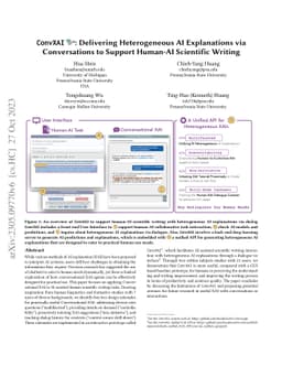 ConvXAI: Delivering Heterogeneous AI Explanations via Conversations to
  Support Human-AI Scientific Writing