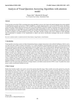 Analysis of Visual Question Answering Algorithms with attention model