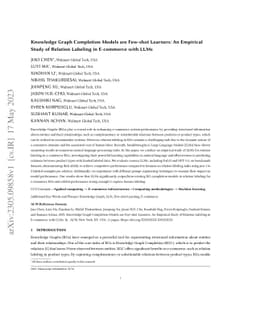 Knowledge Graph Completion Models are Few-shot Learners: An Empirical
  Study of Relation Labeling in E-commerce with LLMs