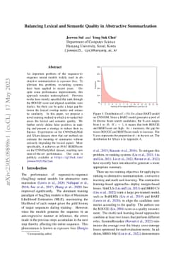 Balancing Lexical and Semantic Quality in Abstractive Summarization