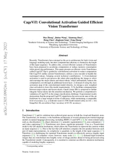 CageViT: Convolutional Activation Guided Efficient Vision Transformer