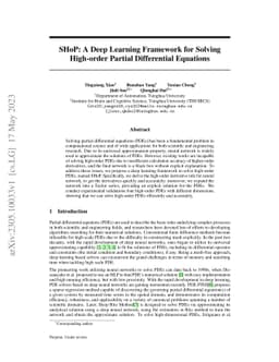 SHoP: A Deep Learning Framework for Solving High-order Partial
  Differential Equations