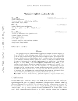 Optimal Weighted Random Forests