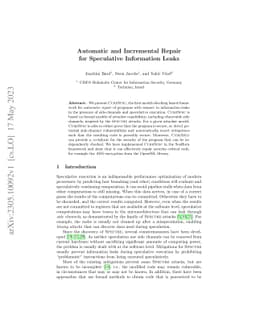 Automatic and Incremental Repair for Speculative Information Leaks