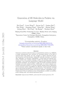 Generation of 3D Molecules in Pockets via Language Model