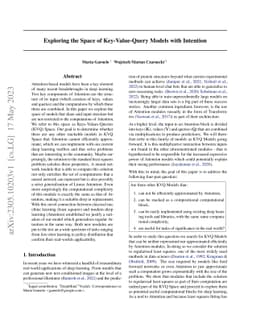 Exploring the Space of Key-Value-Query Models with Intention