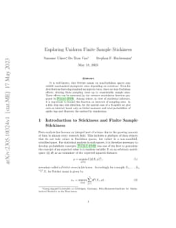 Exploring Uniform Finite Sample Stickiness