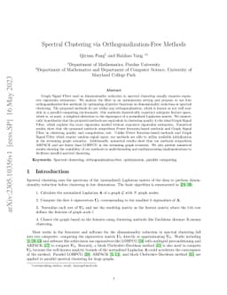 Spectral Clustering via Orthogonalization-Free Methods