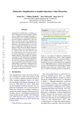 Elaborative Simplification as Implicit Questions Under Discussion