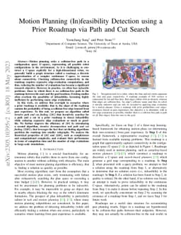 Motion Planning (In)feasibility Detection using a Prior Roadmap via Path
  and Cut Search