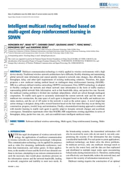 Intelligent multicast routing method based on multi-agent deep
  reinforcement learning in SDWN