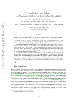 Towards Generalist Robots: A Promising Paradigm via Generative
  Simulation