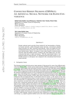 Connected Hidden Neurons (CHNNet): An Artificial Neural Network for
  Rapid Convergence