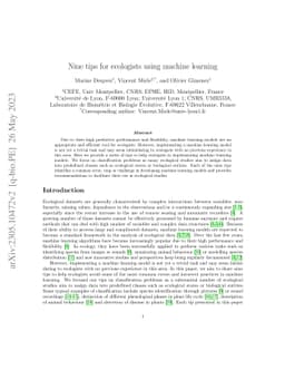 Nine tips for ecologists using machine learning