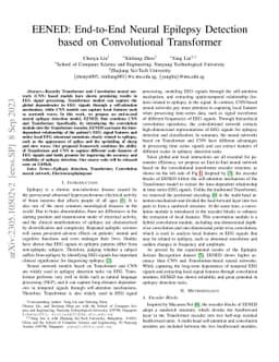EENED: End-to-End Neural Epilepsy Detection based on Convolutional
  Transformer