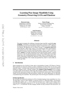 Learning Pose Image Manifolds Using Geometry-Preserving GANs and
  Elasticae