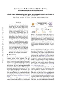 Scalable and Safe Remediation of Defective Actions in Self-Learning
  Conversational Systems