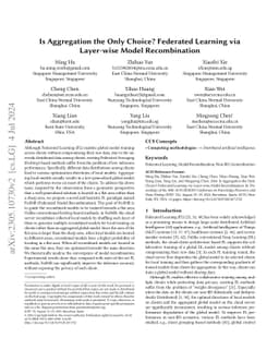 Is Aggregation the Only Choice? Federated Learning via Layer-wise Model
  Recombination
