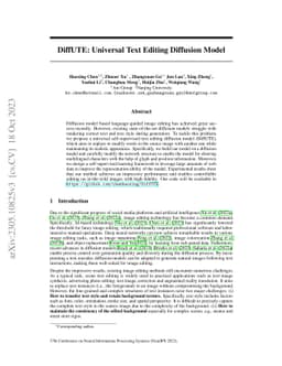 DiffUTE: Universal Text Editing Diffusion Model