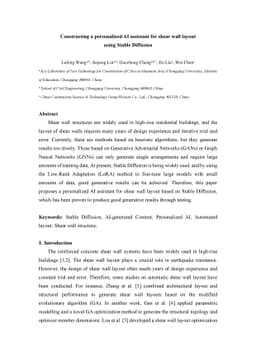 Constructing a personalized AI assistant for shear wall layout using
  Stable Diffusion