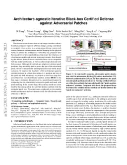 Architecture-agnostic Iterative Black-box Certified Defense against
  Adversarial Patches