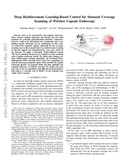 Deep Reinforcement Learning-Based Control for Stomach Coverage Scanning
  of Wireless Capsule Endoscopy