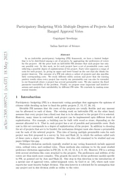 Participatory Budgeting With Multiple Degrees of Projects And Ranged
  Approval Votes
