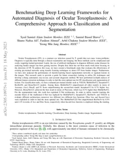 Benchmarking Deep Learning Frameworks for Automated Diagnosis of Ocular
  Toxoplasmosis: A Comprehensive Approach to Classification and Segmentation